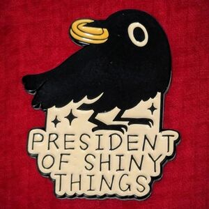 Black and Cream Bird Pin - President of Shiny Things